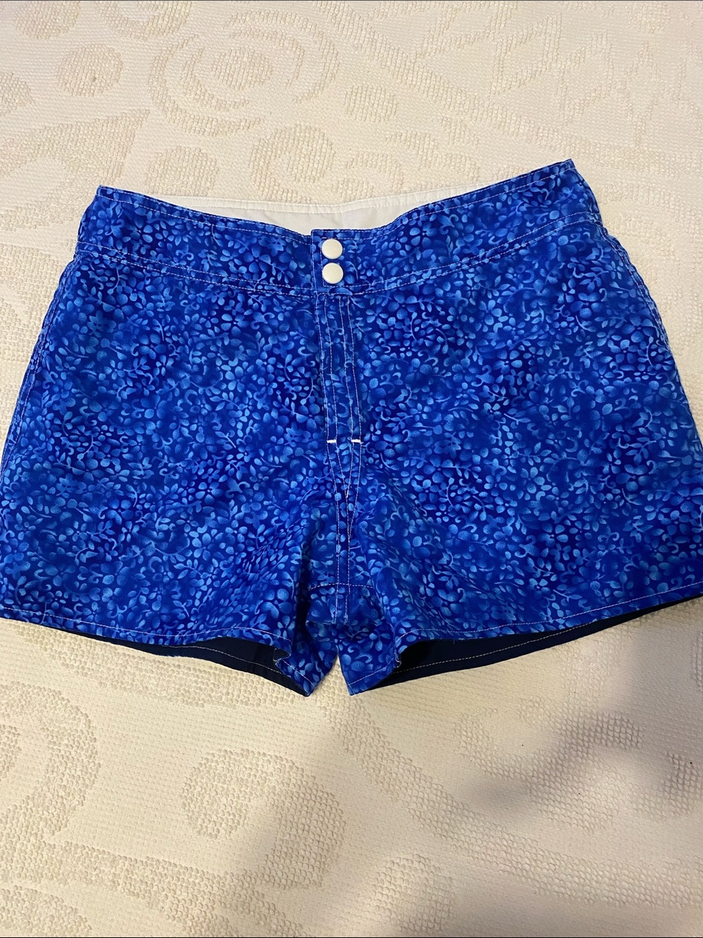 Source Unknown Royal Blue Floral High-Waist Women's Shorts